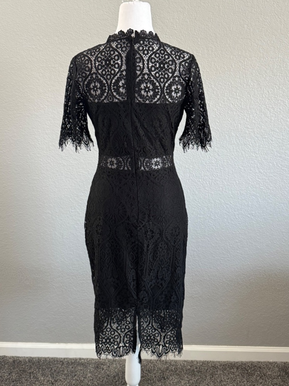 Lulu's Remarkable Elegant Bodycon Black Lace Dress Size Medium - Picture 5 of 13